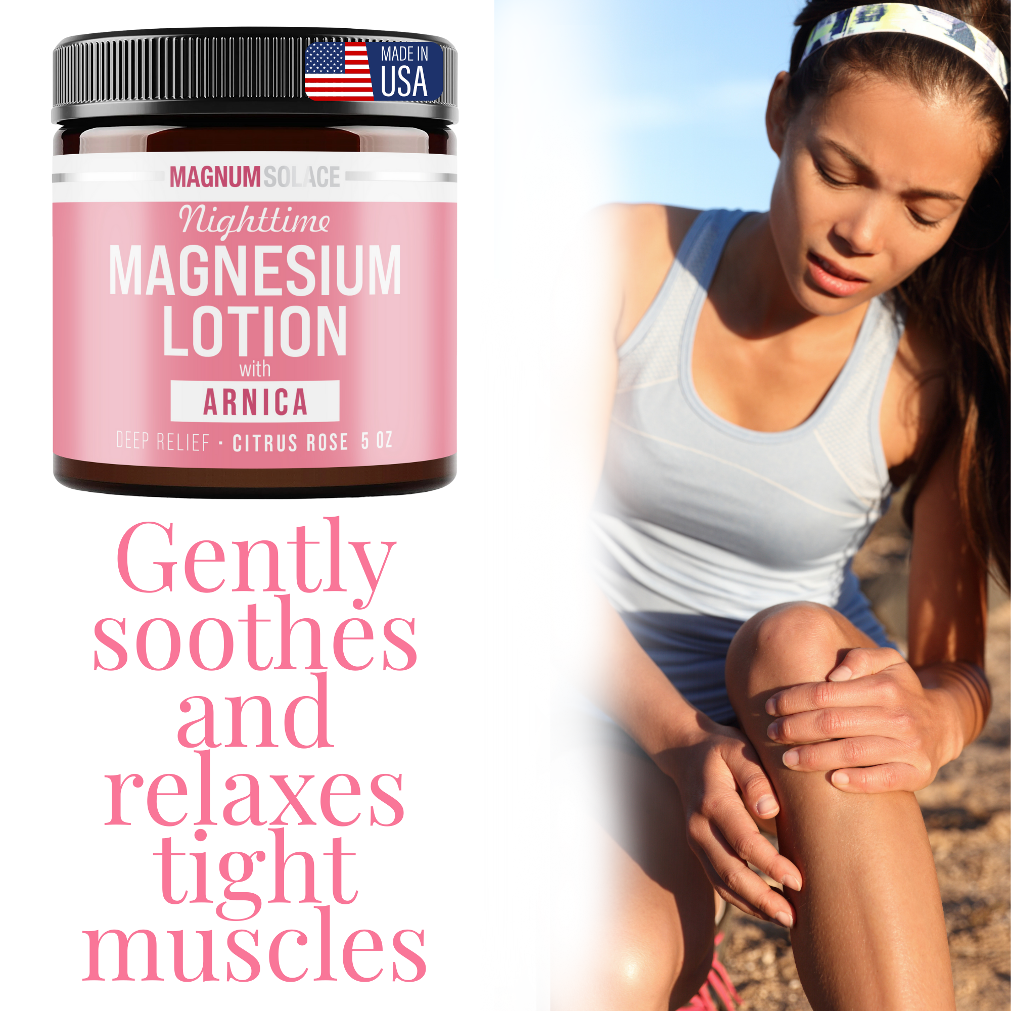 Nighttime Magnesium Lotion with Arnica: Citrus Rose