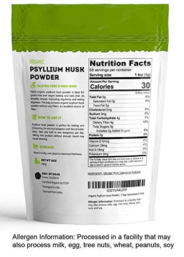Organic Psyllium Husk Powder 12oz (340g)