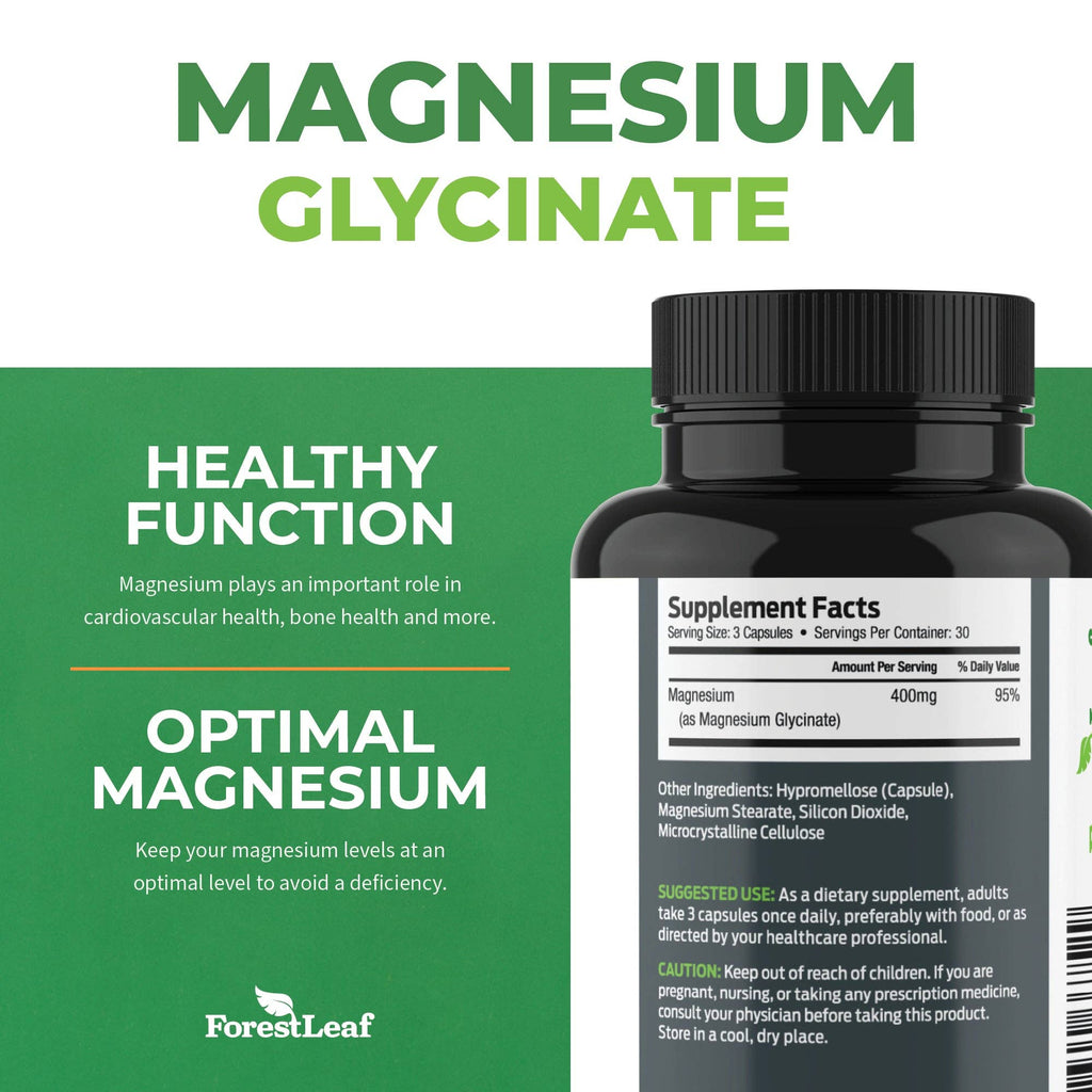 Magnesium Glycinate: 400mg - 90 Capsules