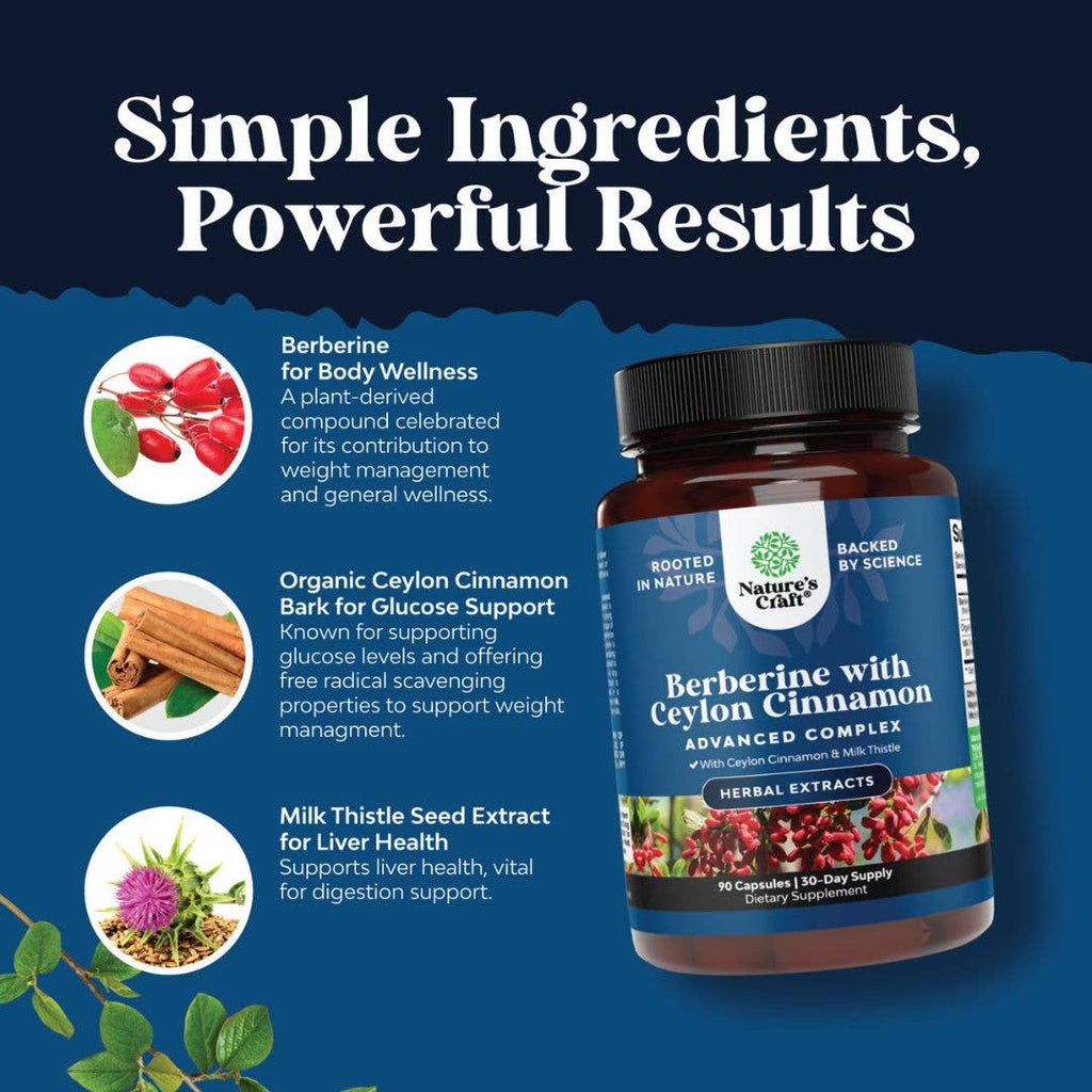 Berberine Plus  Supplement – Helps Support Healthy Blood Sugar Levels, 120ct (40-Day Supply)