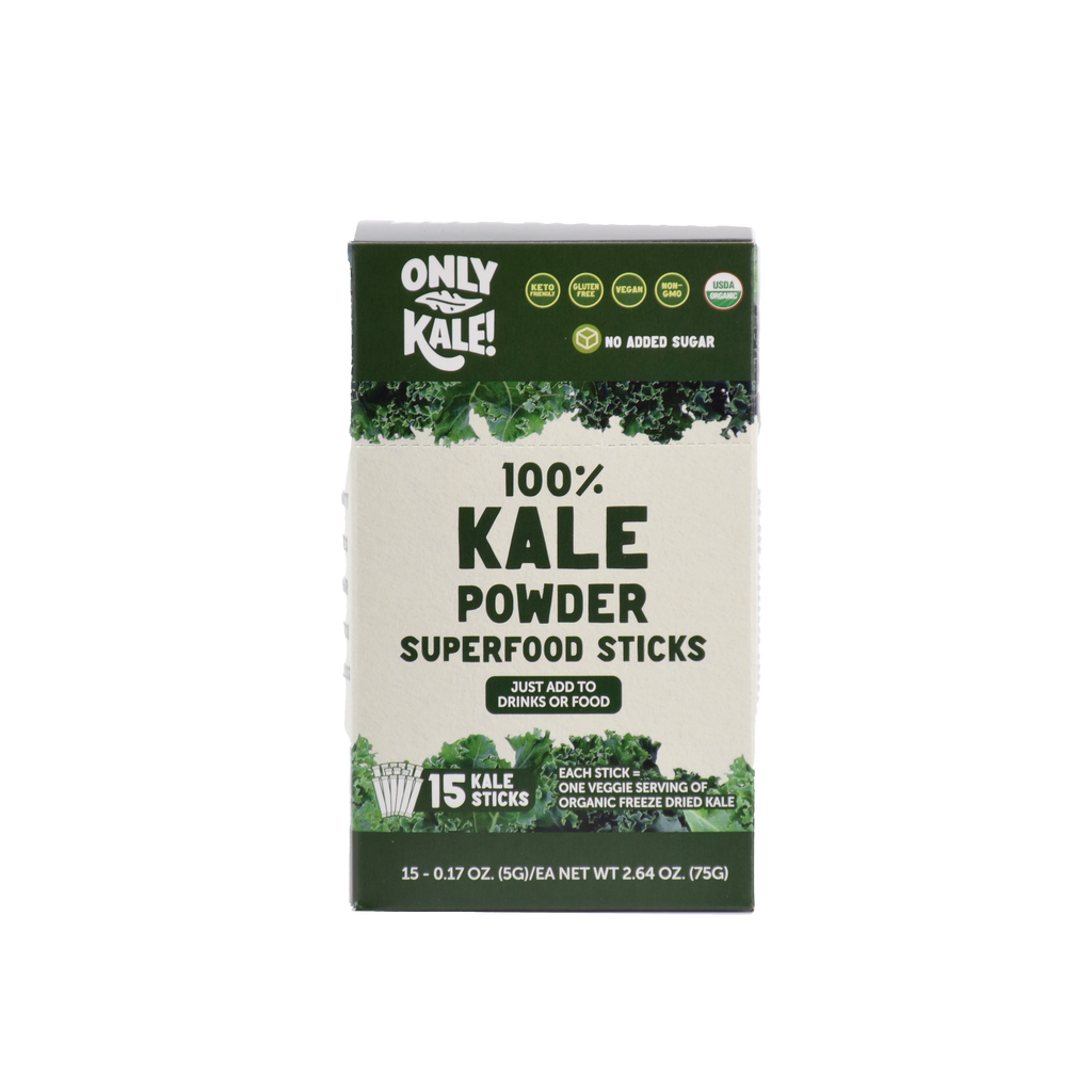OnlyKale 有機羽衣甘藍粉條 – 15 包獨立包裝，每包 2.64 盎司（75 克）