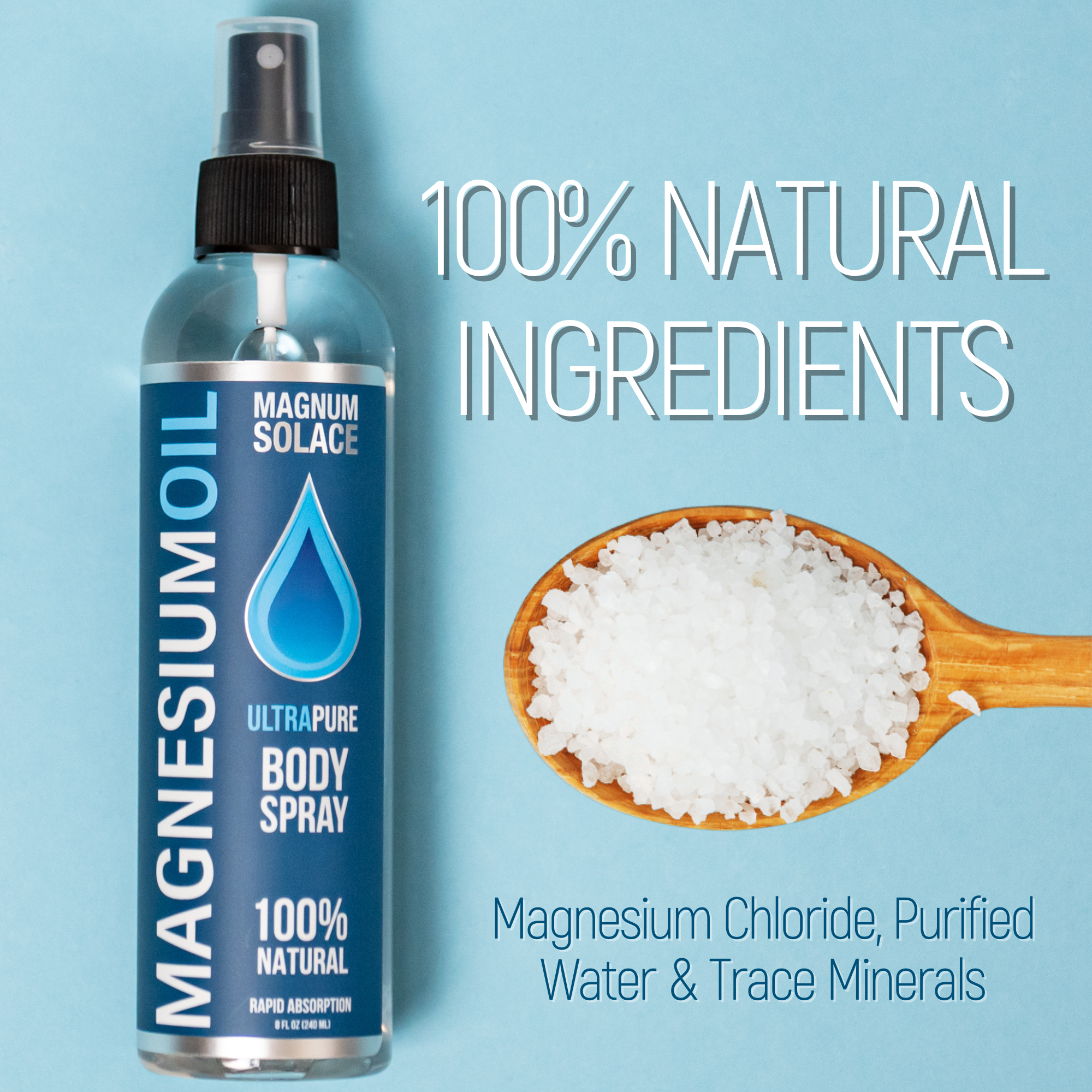 Magnesium Oil Spray for Restless Legs, Sleep, Muscle Relief: 8oz