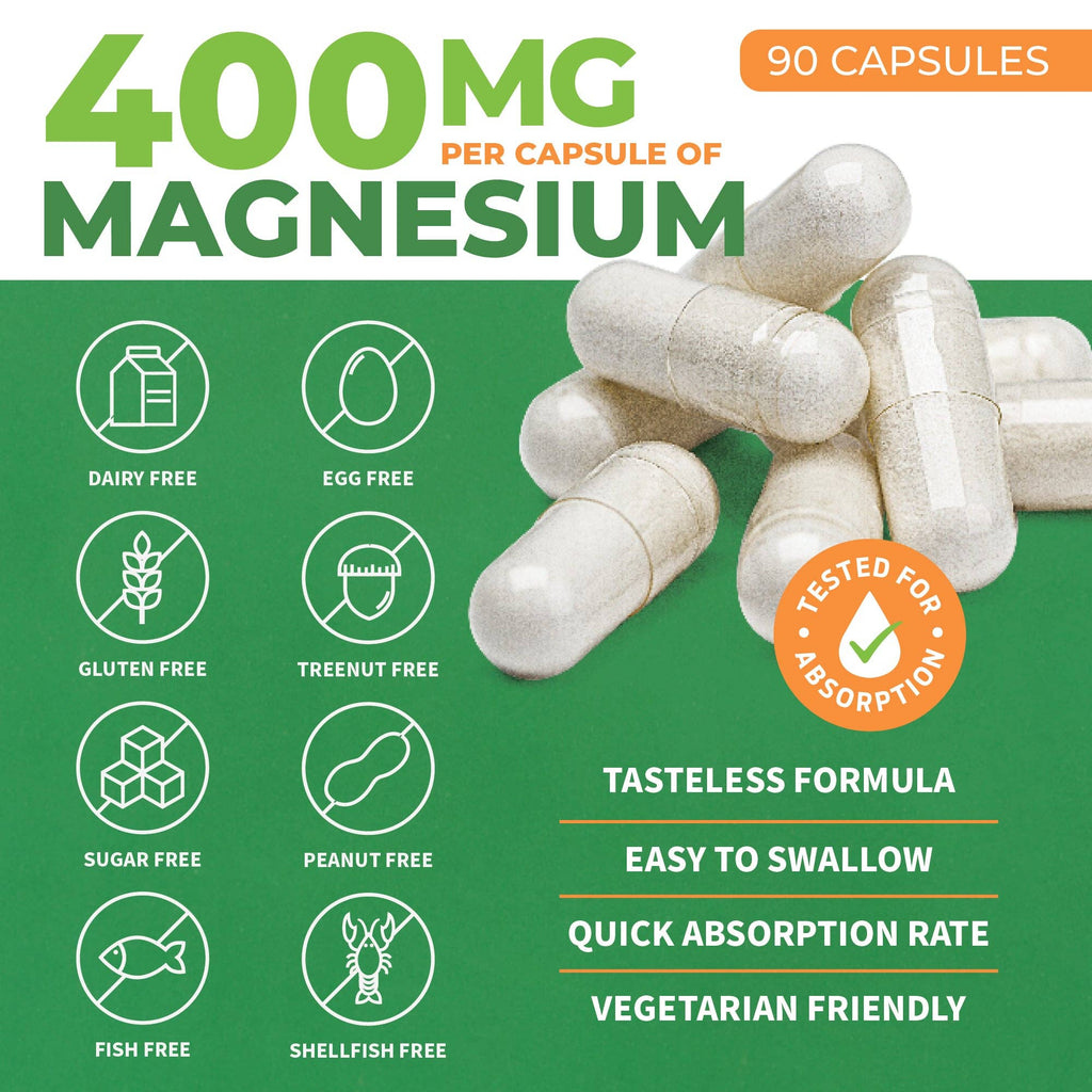 Magnesium Glycinate: 400mg - 90 Capsules