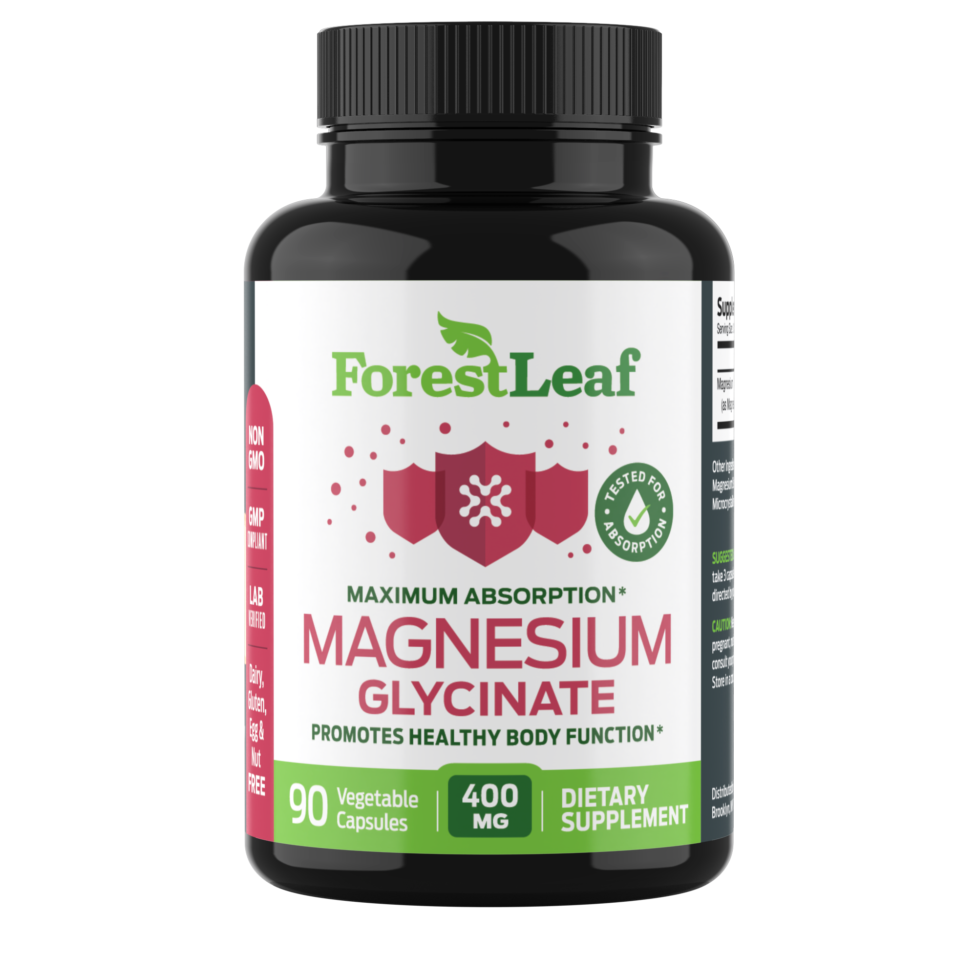 Magnesium Glycinate: 400mg - 90 Capsules