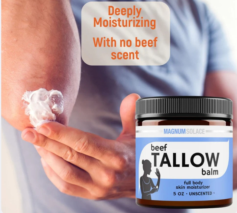 Premium Grass Fed Beef Tallow Balm 5 oz Only 2 Ingredients Clean Skin Moisturizer