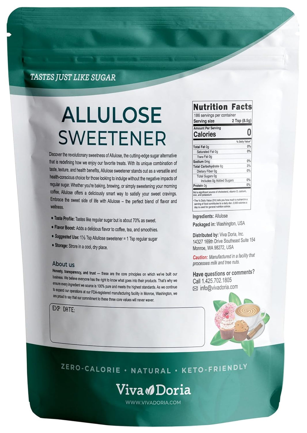 Allulose Sweetener, Great for Coffee, Tea, and Cooking: 3.5 lb