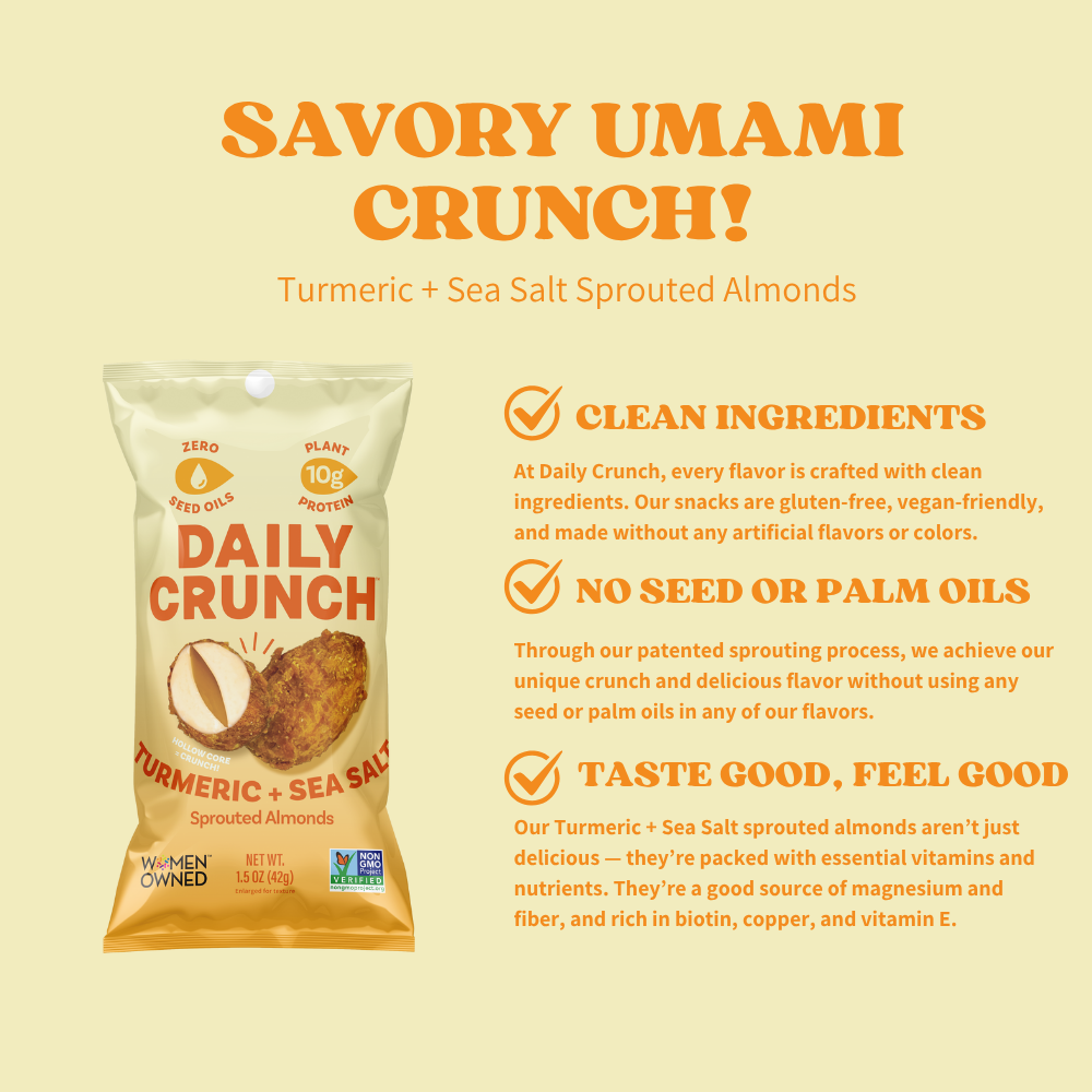 Turmeric + Sea Salt Sprouted Almonds, 1.5oz Single Serve