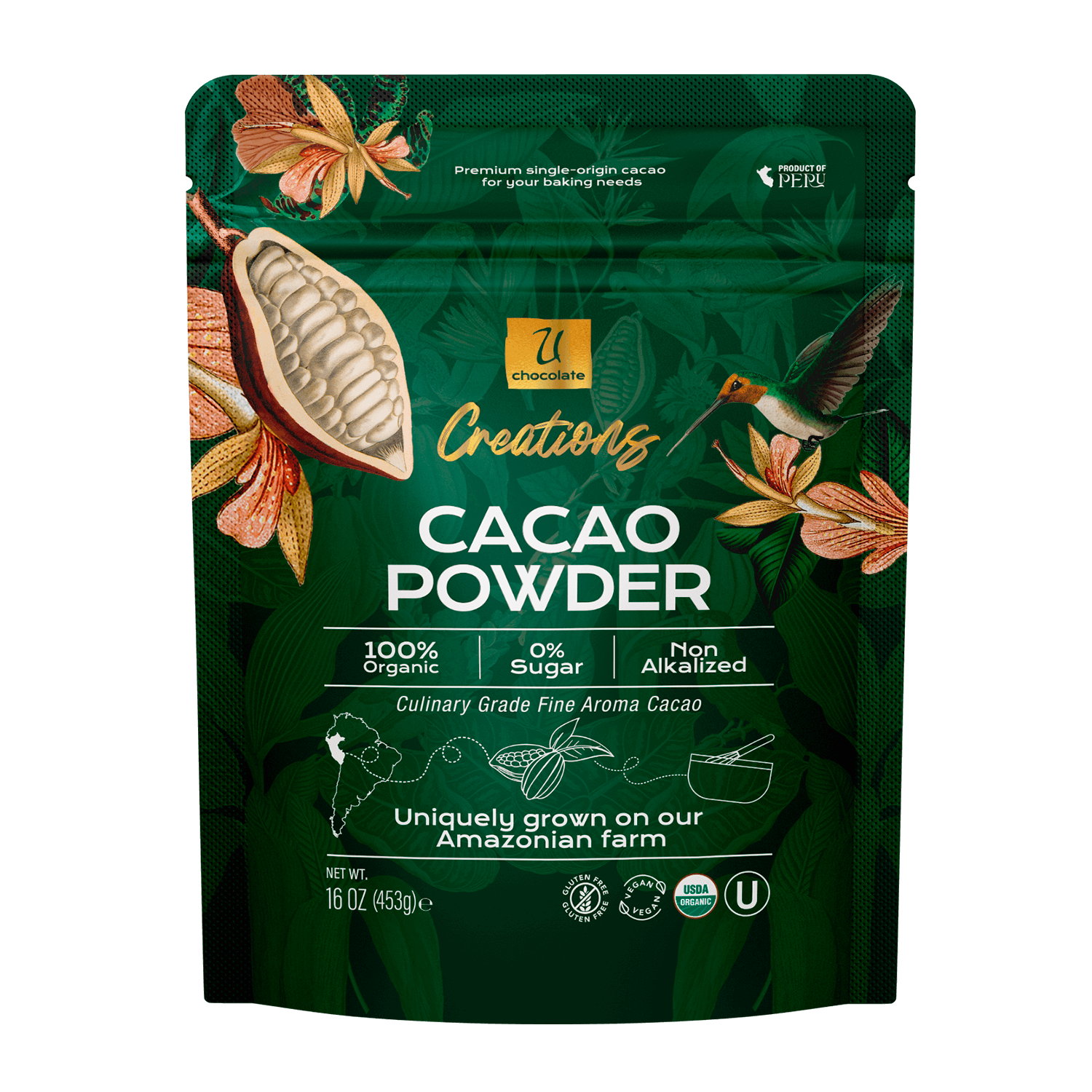 Organic Cacao Powder | Creations | 16 oz
