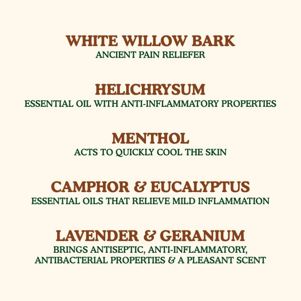 Nature's Willow Balm Natural Pain Relief Cream for Muscles & Joints 3.5 fl oz