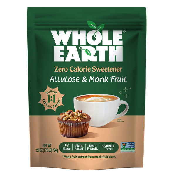 Whole Earth Allulose & Monk Fruit Zero Calorie Sweetener, 1.75lbs (794g)
